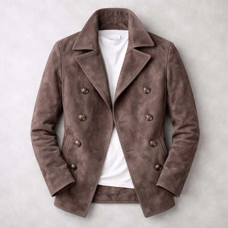 Porter | Suede Double-Breasted Coat