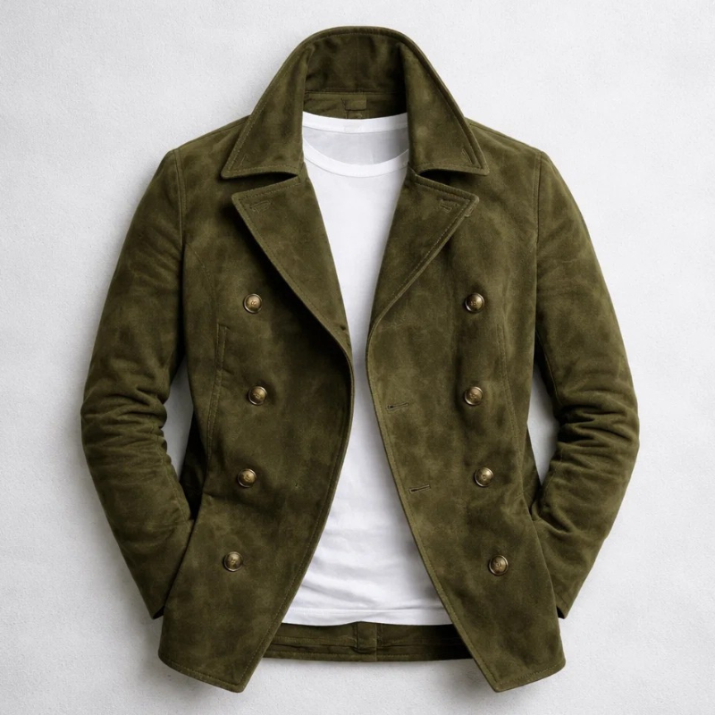 Porter | Suede Double-Breasted Coat