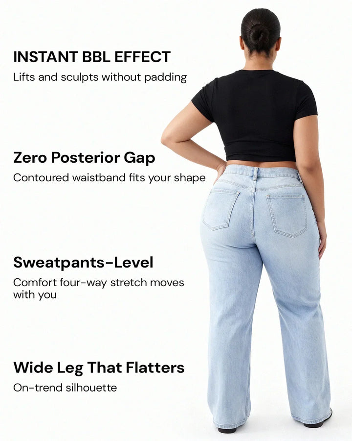 Remerie | Mid Rise BBL Wide Leg Jeans