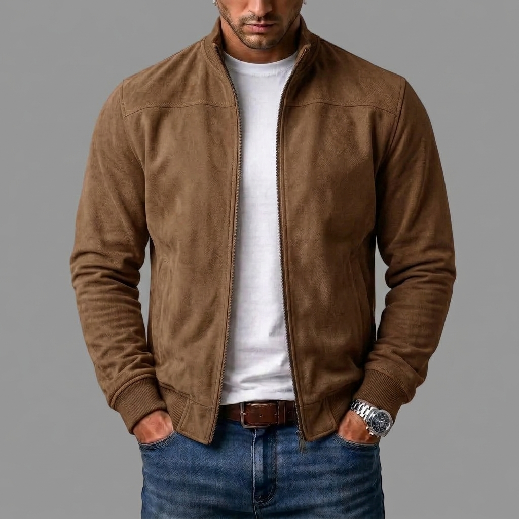 Rhett | Suede Bomber Jacket
