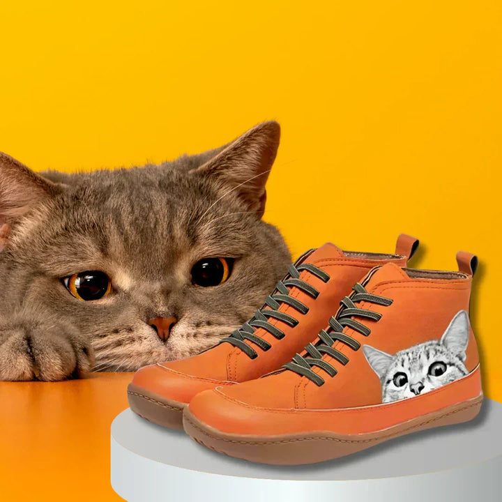 Rhiana | Leather Ankle Boots for Cat Lovers