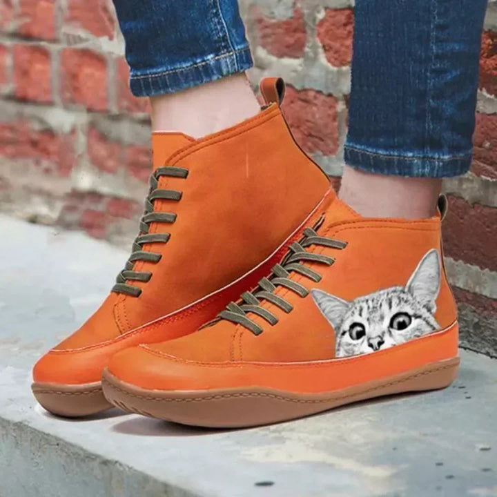 Rhiana | Leather Ankle Boots for Cat Lovers