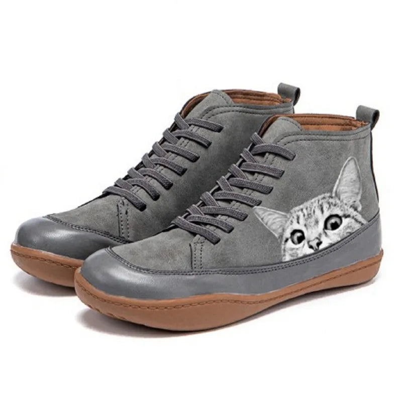 Rhiana | Leather Ankle Boots for Cat Lovers