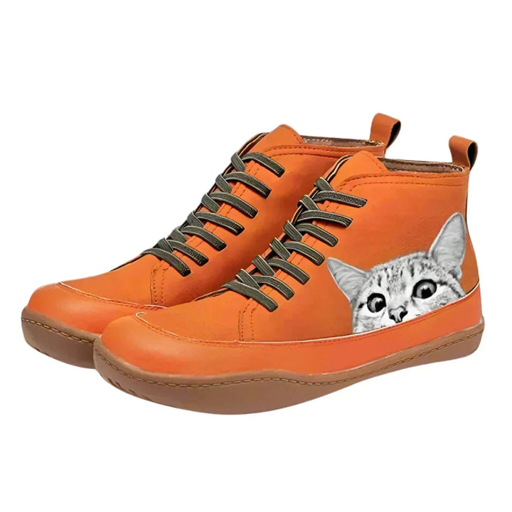 Rhiana | Leather Ankle Boots for Cat Lovers