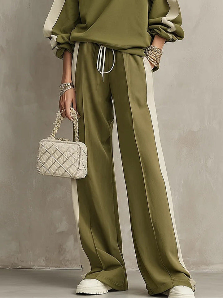 Romina | Sweatshirt & Side-Stripe Pants Set