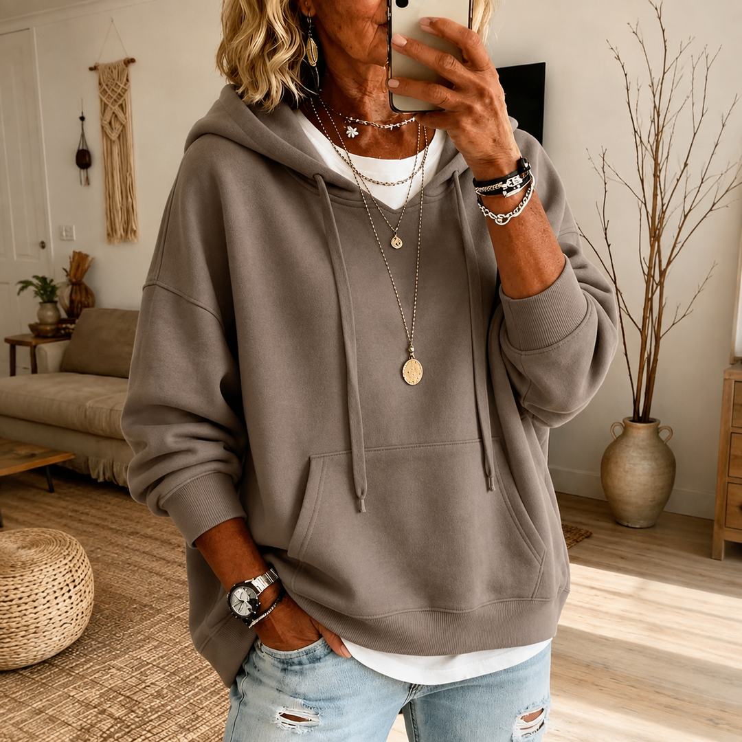 Rosine | Taupe Hooded Sweater