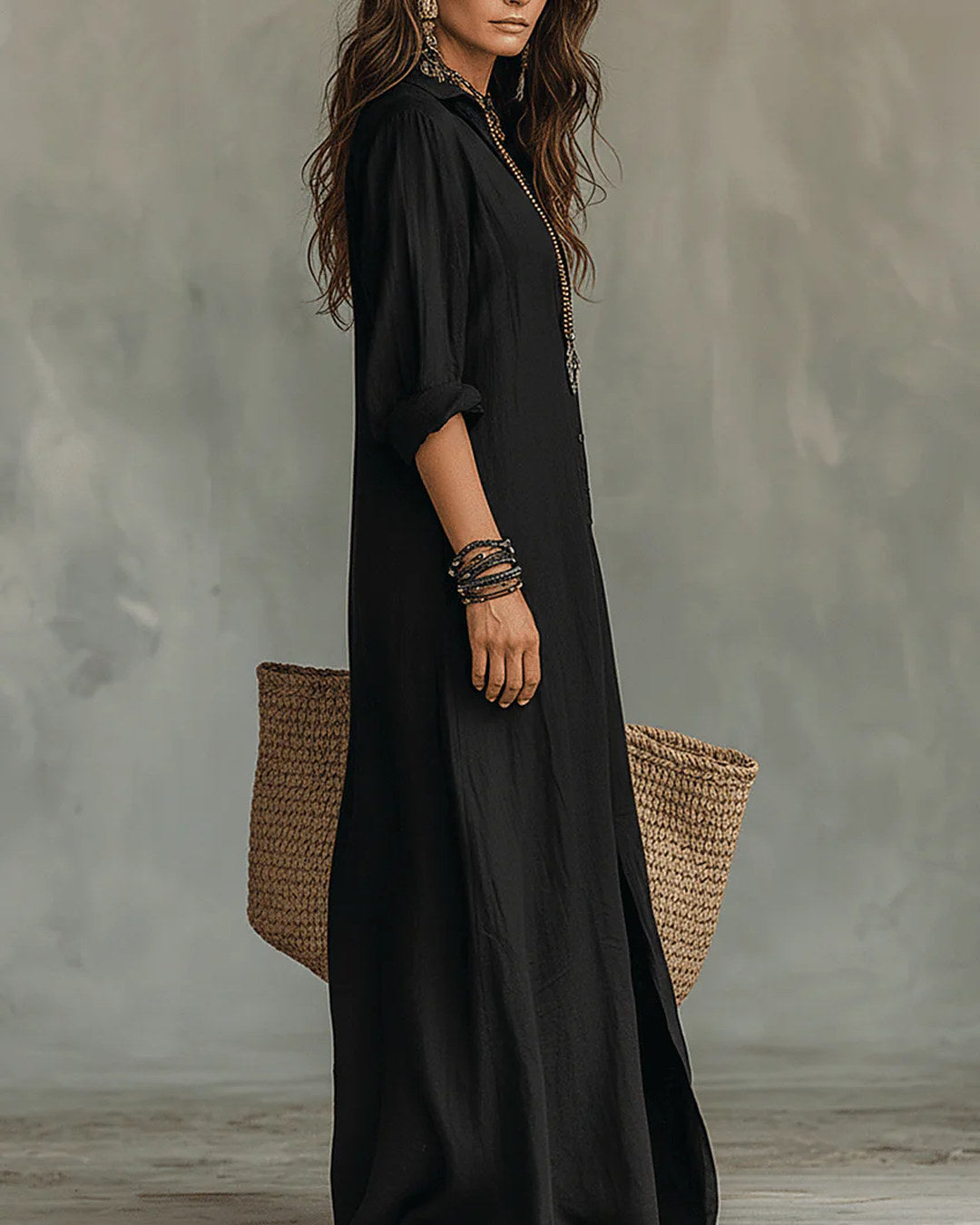 Silvana | Button-Front Maxi Dress