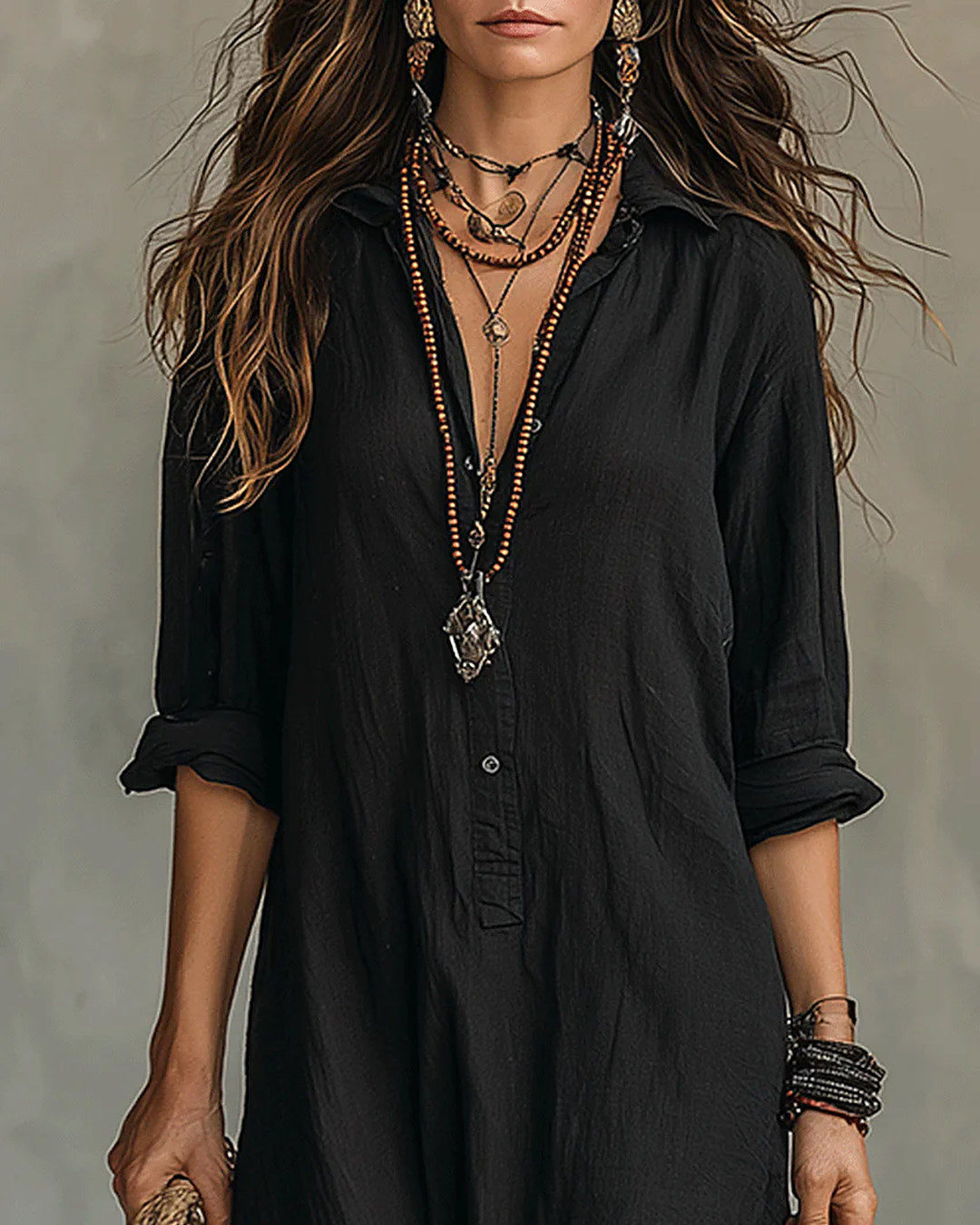 Silvana | Button-Front Maxi Dress