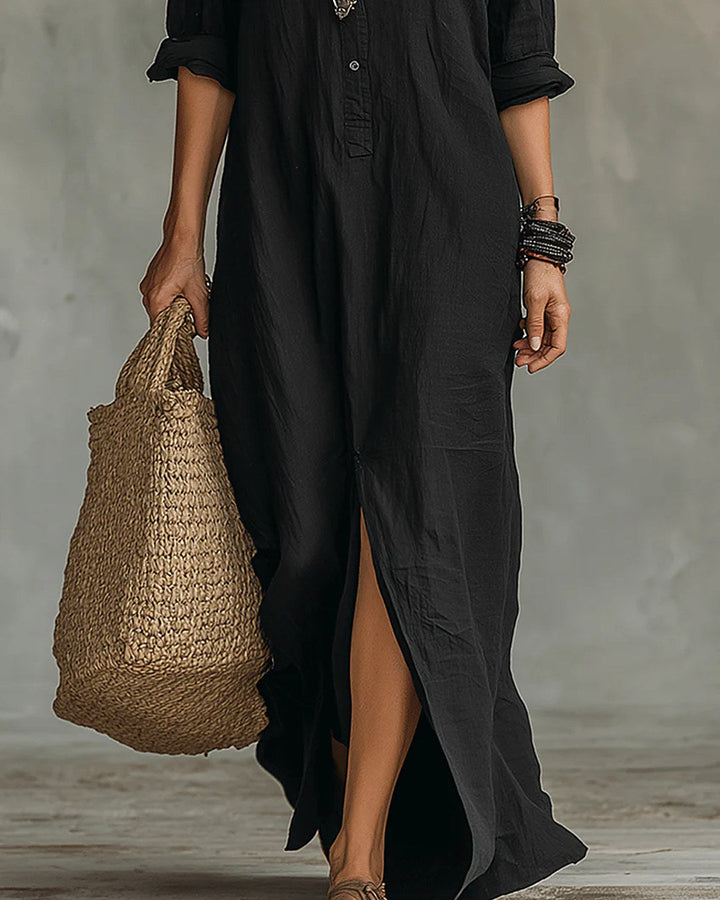 Silvana | Button-Front Maxi Dress