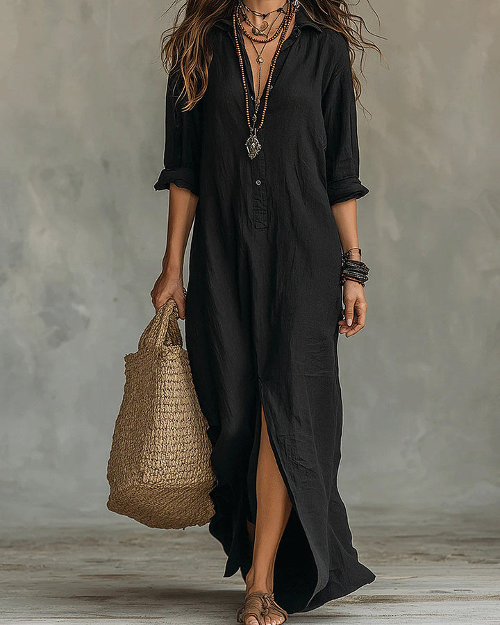 Silvana | Button-Front Maxi Dress