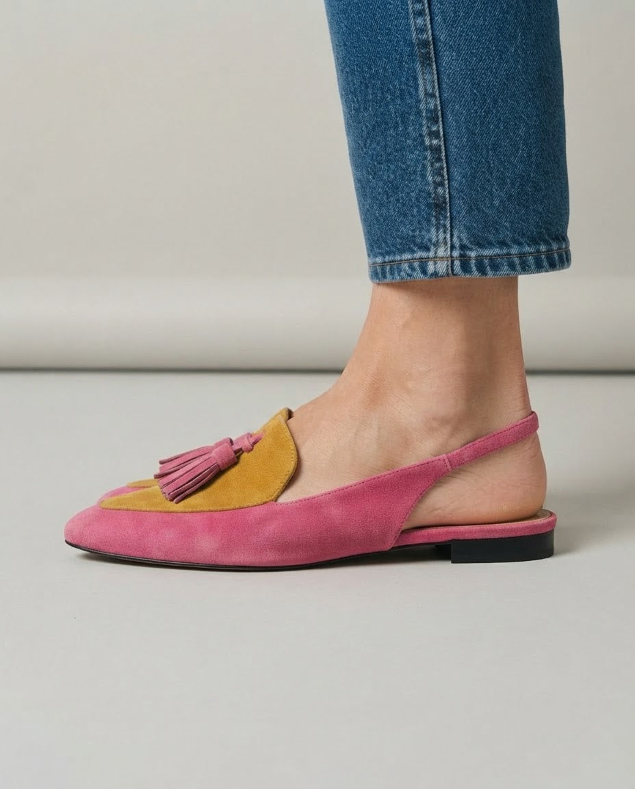 Slingback Elena | Fuchsia and Mustard