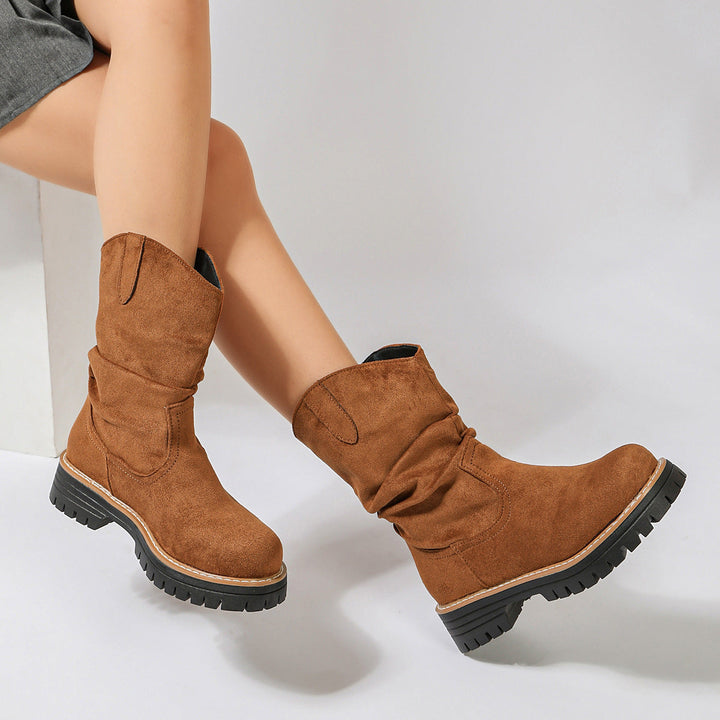 Sloane | Suede Platform Martin Boots