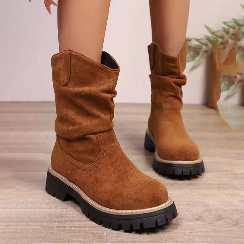 Sloane | Suede Platform Martin Boots