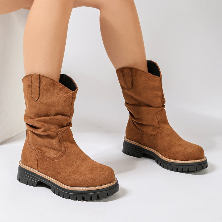 Sloane | Suede Platform Martin Boots