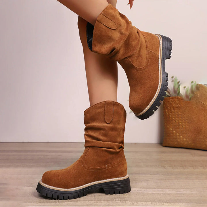 Sloane | Suede Platform Martin Boots