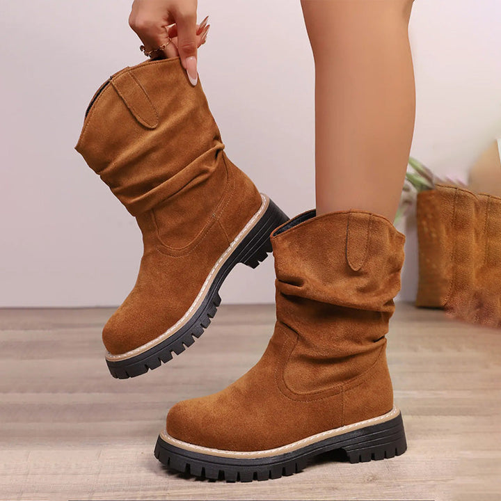 Sloane | Suede Platform Martin Boots