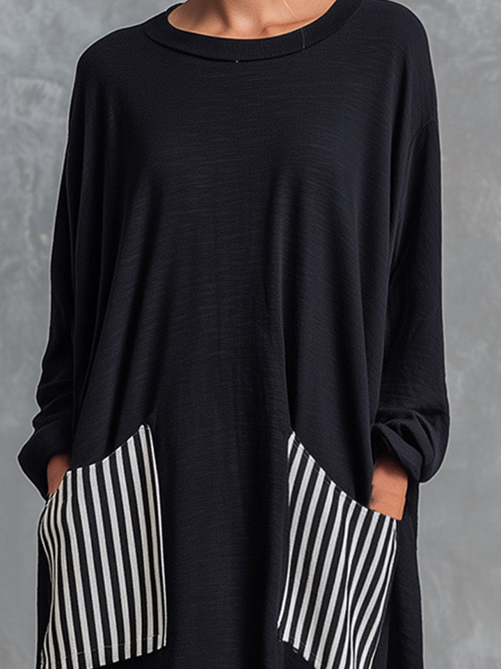 Stefania | Oversized Patchwork Stripe Maxi Dress