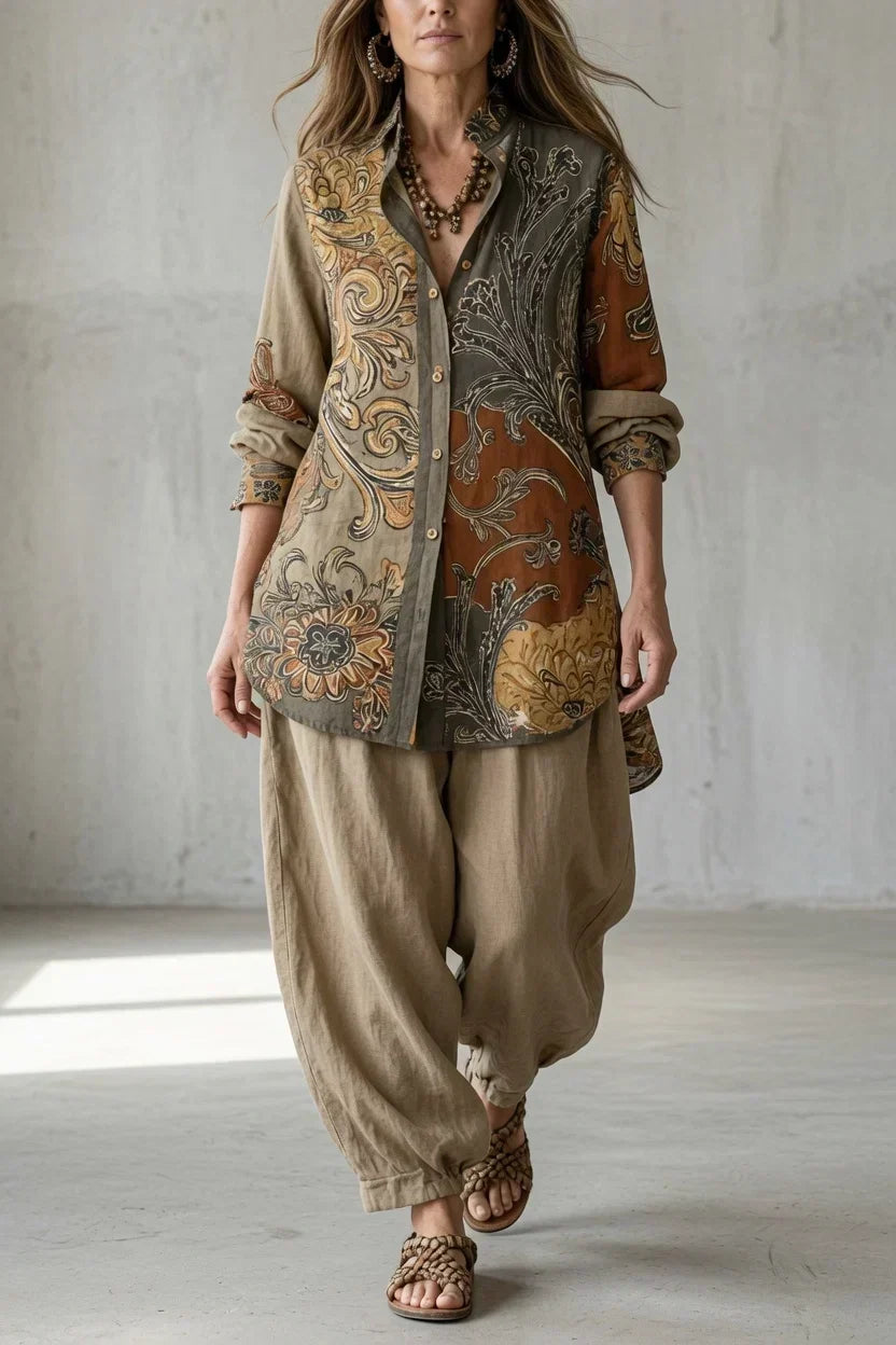 Tara | Printed Button-Up Set