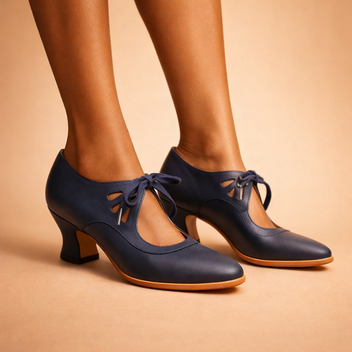 Tatianna | Elegant Leather Lace Heels