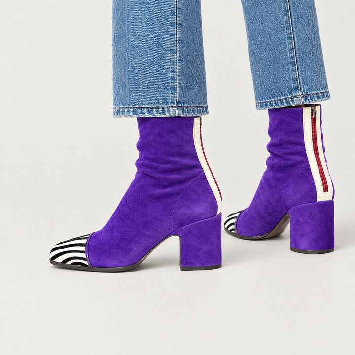 Tessa | Square-Toe Block Heel Ankle Boots