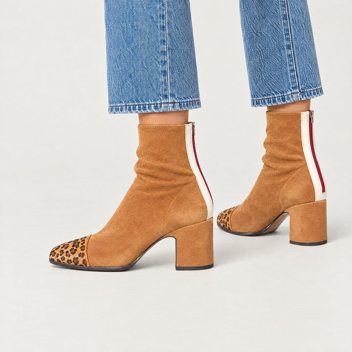 Tessa | Square-Toe Block Heel Ankle Boots