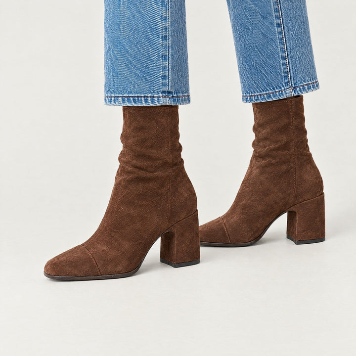 Tessa | Square-Toe Block Heel Ankle Boots