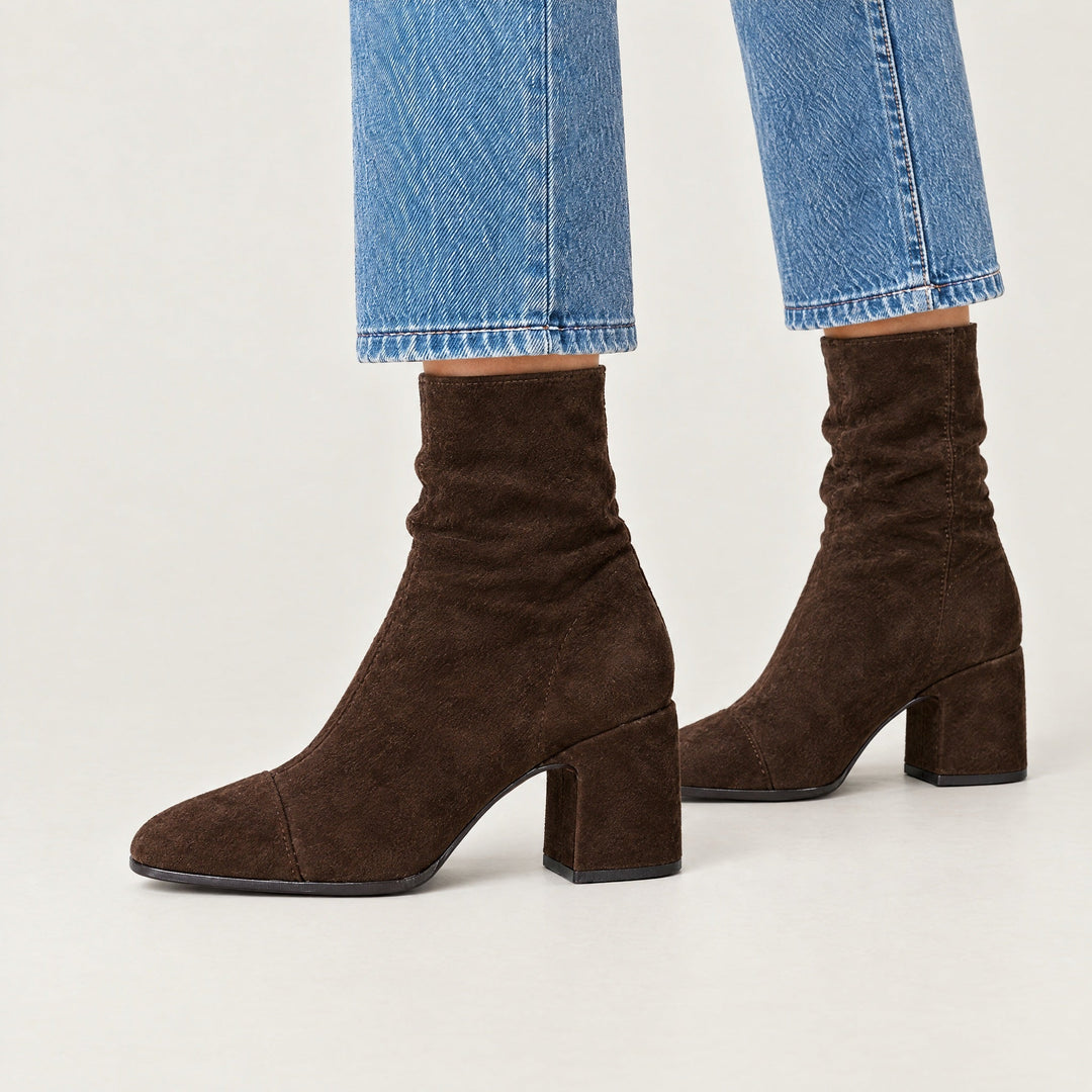 Tessa | Square-Toe Block Heel Ankle Boots
