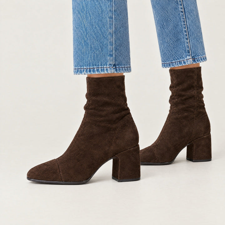 Tessa | Square-Toe Block Heel Ankle Boots