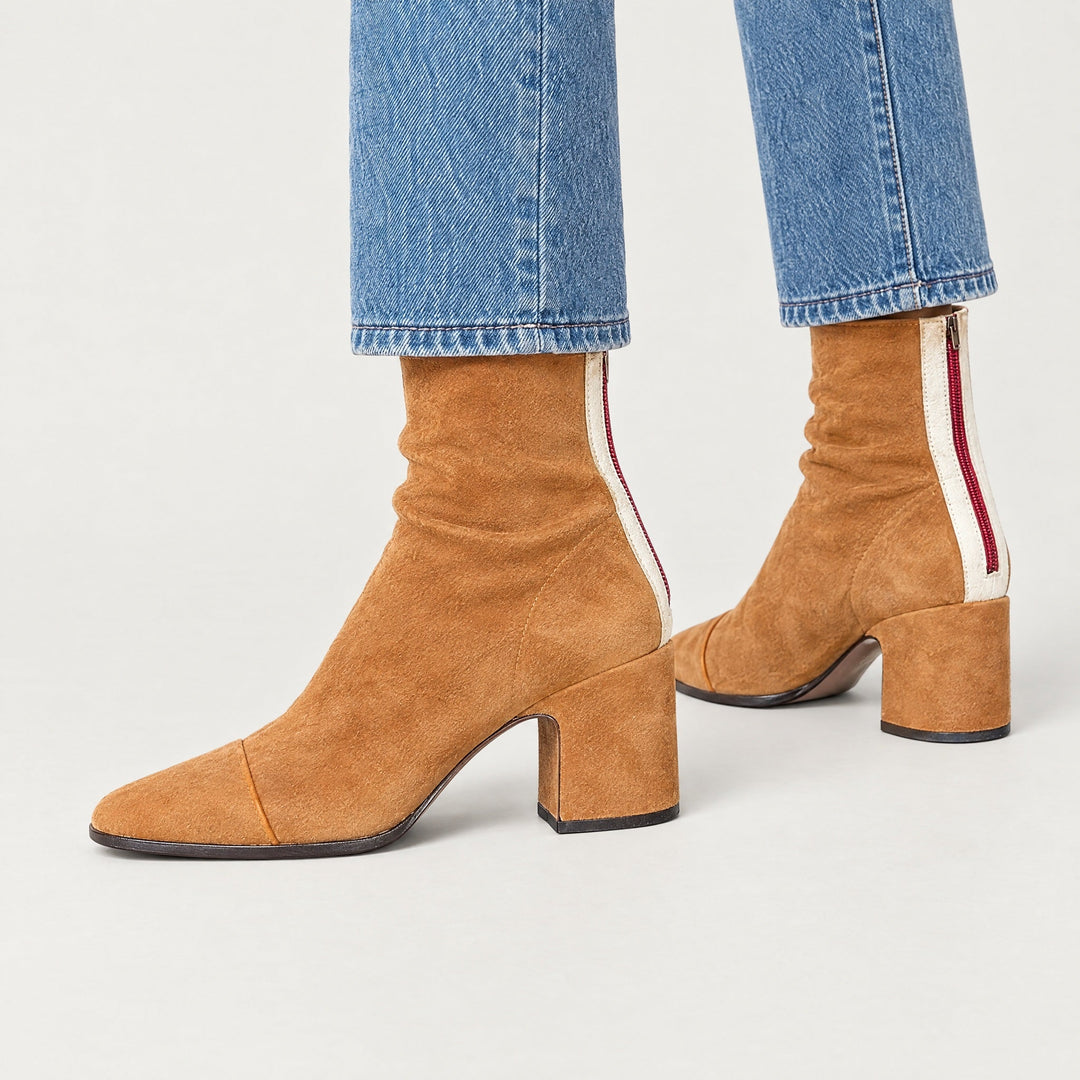 Tessa | Square-Toe Block Heel Ankle Boots