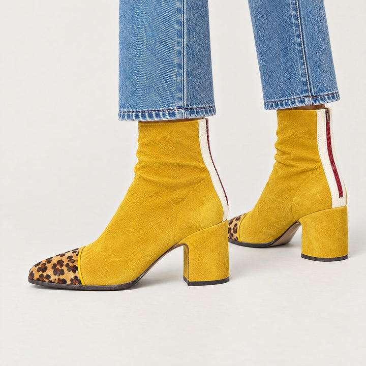 Tessa | Square-Toe Block Heel Ankle Boots