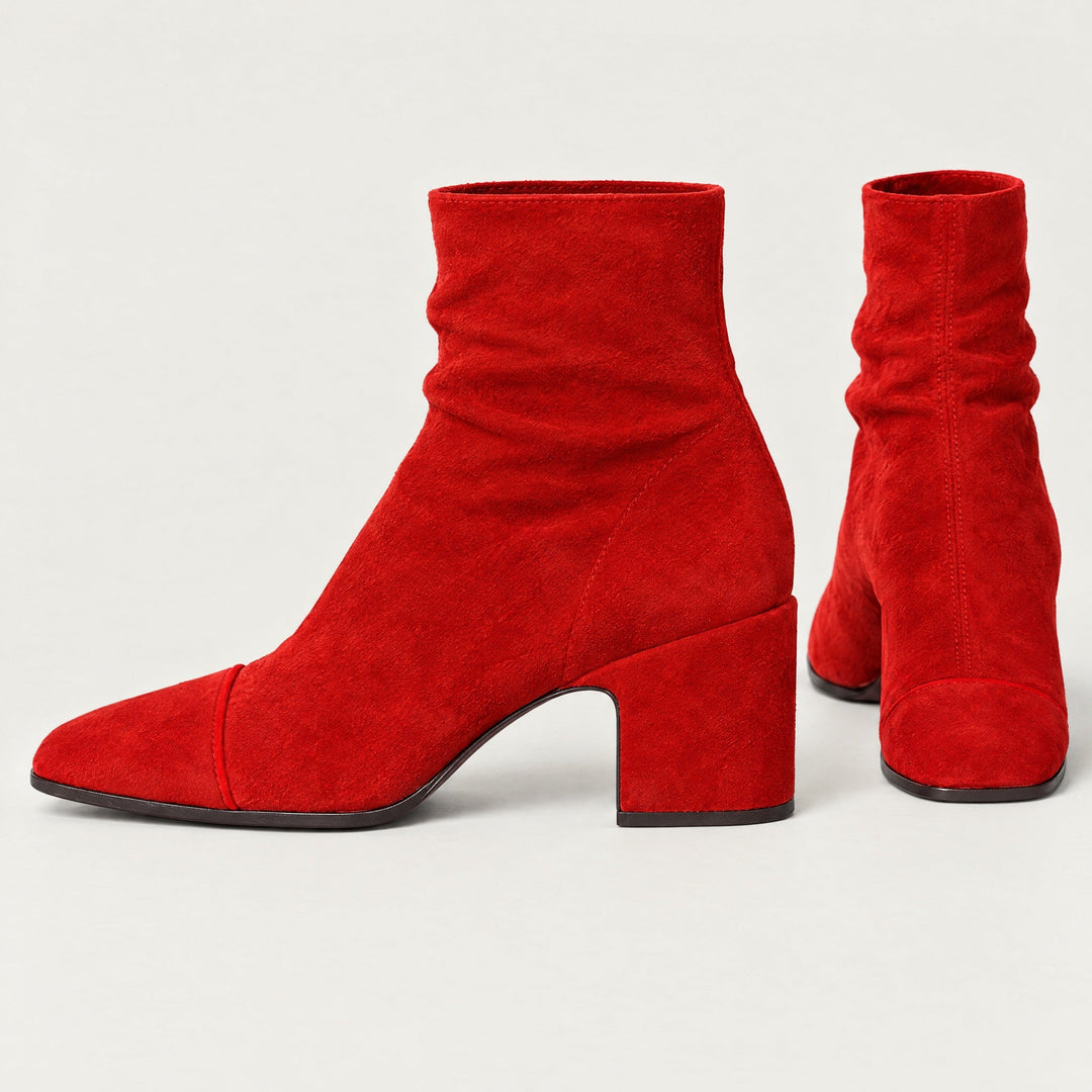 Tessa | Square-Toe Block Heel Ankle Boots