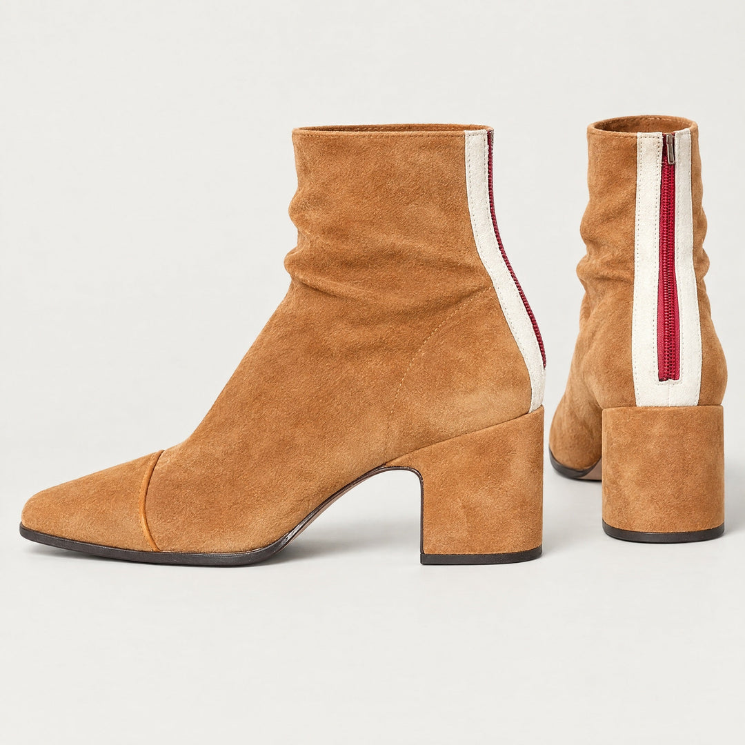 Tessa | Square-Toe Block Heel Ankle Boots