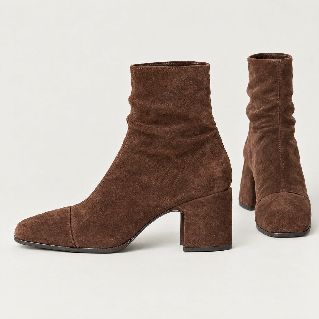 Tessa | Square-Toe Block Heel Ankle Boots