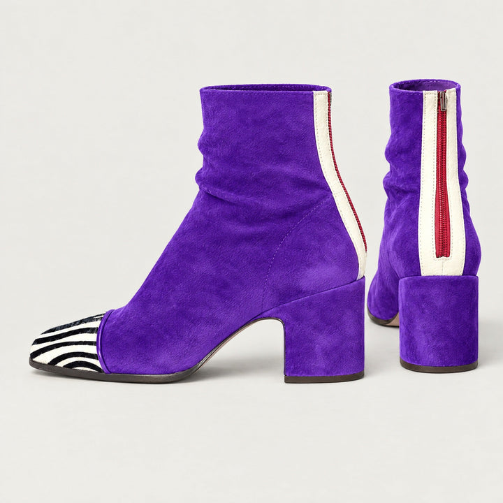 Tessa | Square-Toe Block Heel Ankle Boots