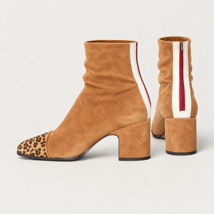 Tessa | Square-Toe Block Heel Ankle Boots