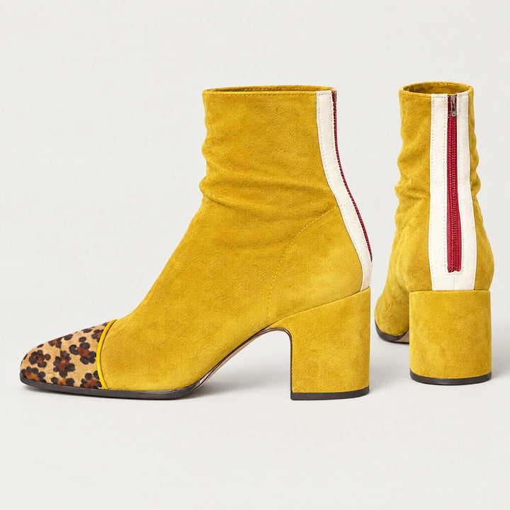 Tessa | Square-Toe Block Heel Ankle Boots