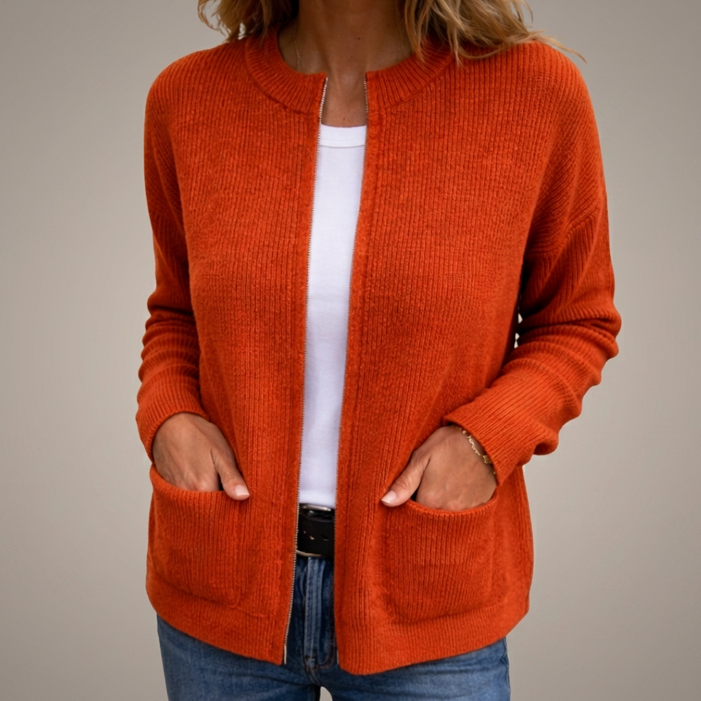 Veda | Warm Knit Zip Cardigan