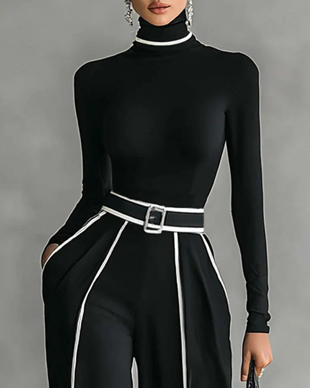 Vera | Contrast-Trim Two-Piece Set
