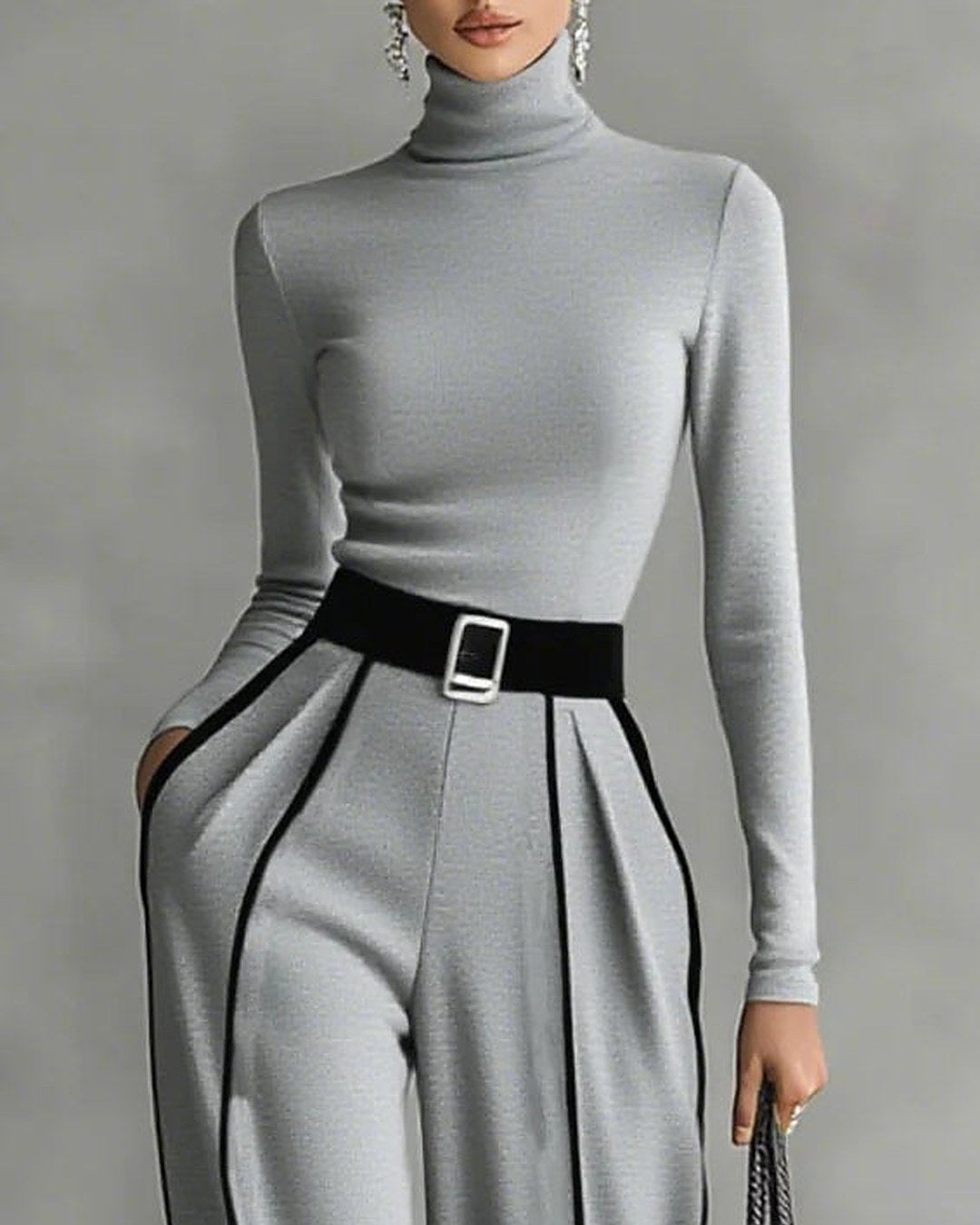 Vera | Contrast-Trim Two-Piece Set