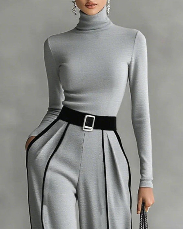 Vera | Contrast-Trim Two-Piece Set