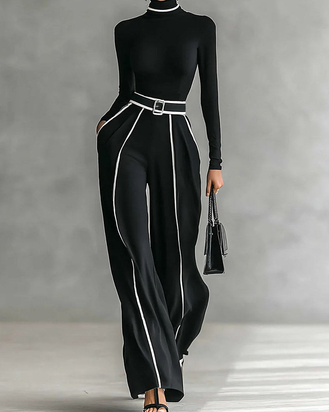 Vera | Contrast-Trim Two-Piece Set
