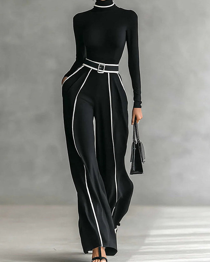 Vera | Contrast-Trim Two-Piece Set