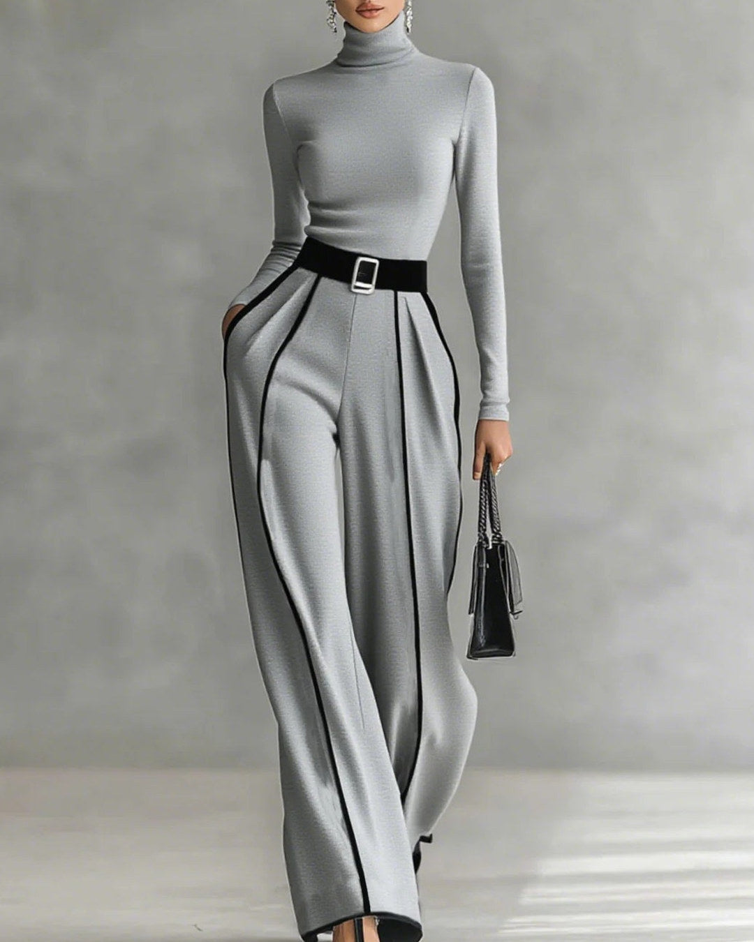 Vera | Contrast-Trim Two-Piece Set