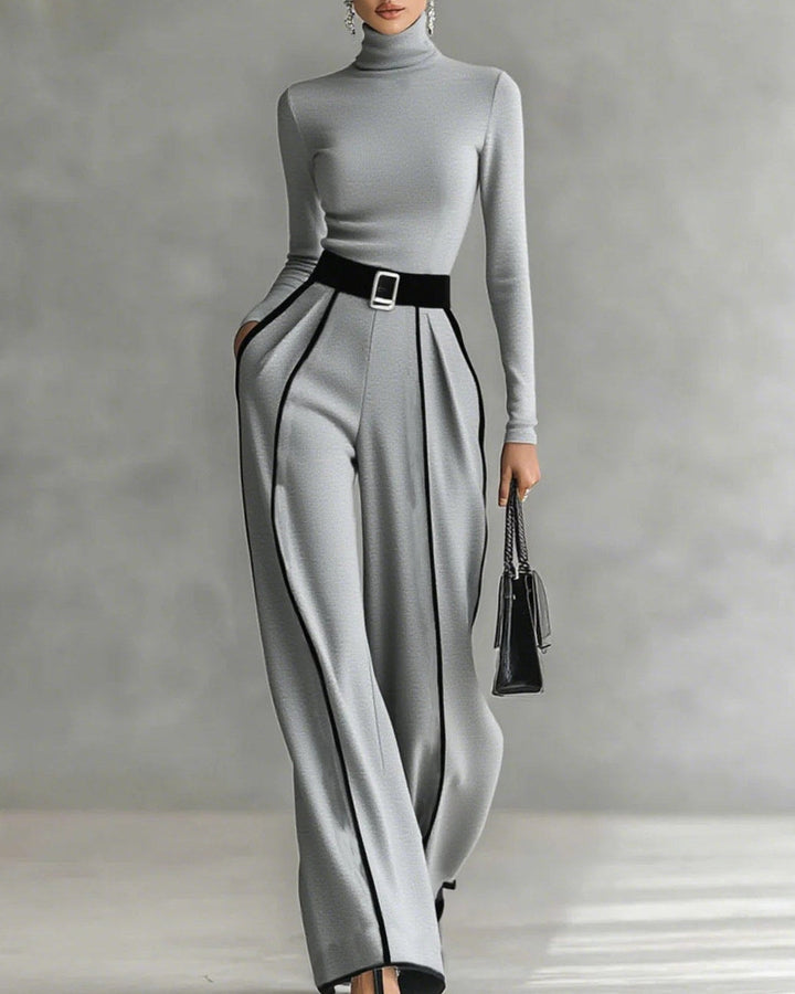 Vera | Contrast-Trim Two-Piece Set