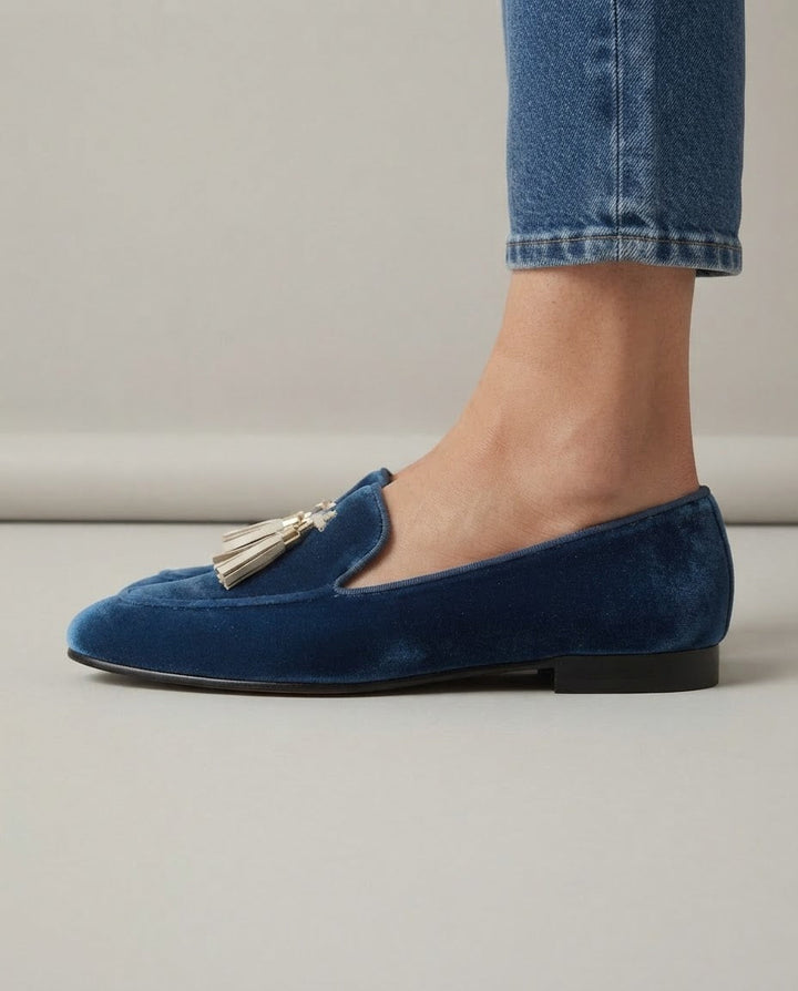 Vittoria Moccasin | Blue Velvet