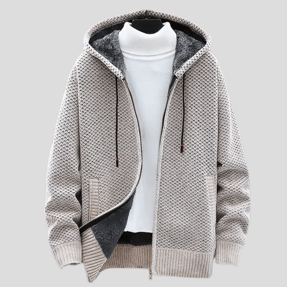 Wilson | Knitted Zip Hoodie with Fleece Lining