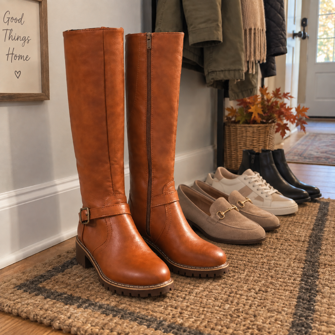 W | Supportive Leather Buckle Boots