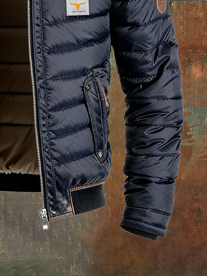 Zac | Retro Quilted Leather Jacket