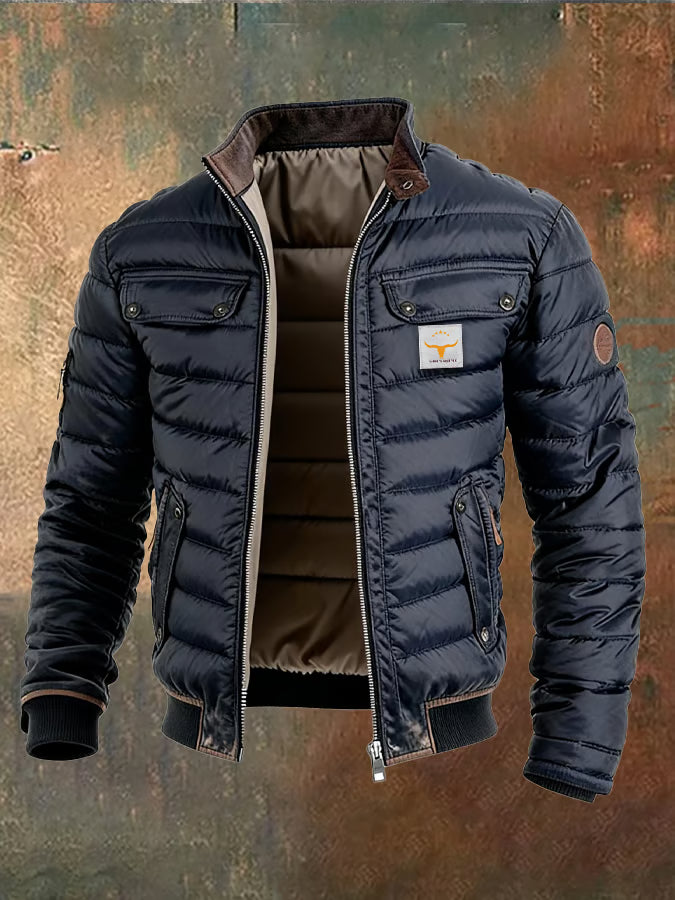 Zac | Retro Quilted Leather Jacket