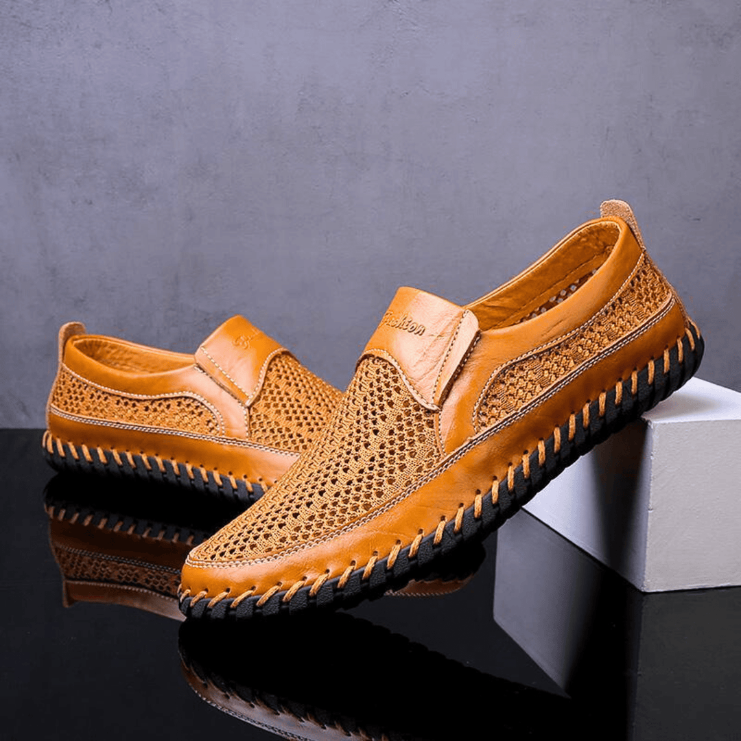 Zanjo | Breathable Leather Slip-On Casual Shoes